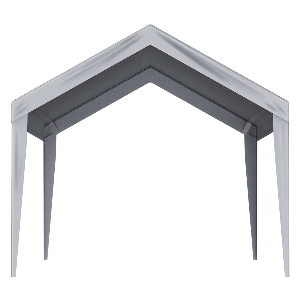 VEVOR Carport Replacement Canopy Cover 10 x 20 ft, Garage Top Tent Shelter Tarp Heavy-Duty Waterproof & UV Protected, Easy Installation with Ball Bungees,Grey (Only Top Cover, Frame Not Include)