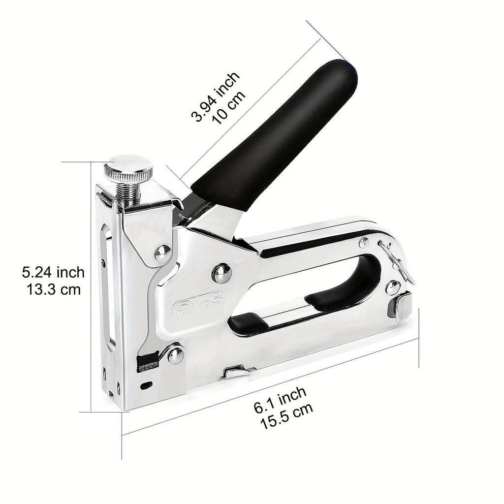 1pc, 3 In 1 Heavy Duty Staple Gun Kit With 300 Staples, Upholstery Stapler For Fixing Material, Decoration, Carpentry, Furniture, Doors And Windows