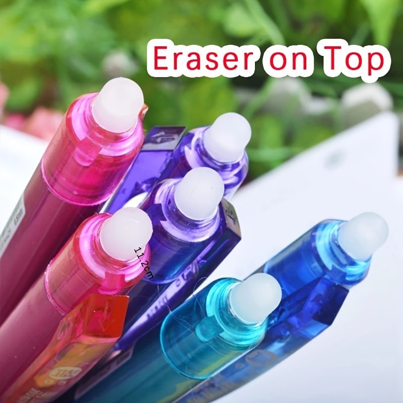 Large Capacity Ink,Erasable Pen 0.5mm Push Automatic Gel Pen Washable Handle Magic Erasable Refills Rods Longer Writing School