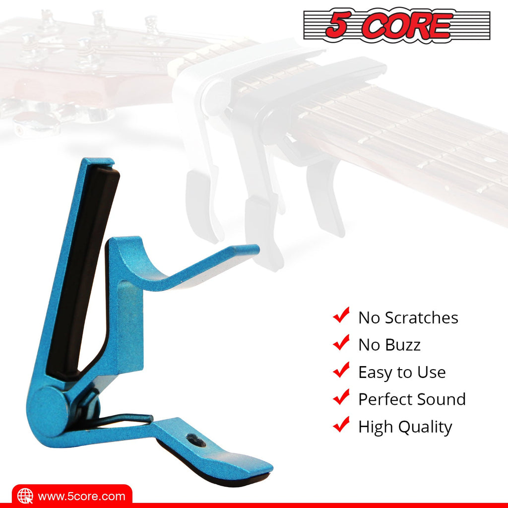 5Core Guitar Capo Acoustic Clip Guitar String Instrument Clamp Fret Electric Guitar Accessories Kapo Guitar Neck CAPO BLUE