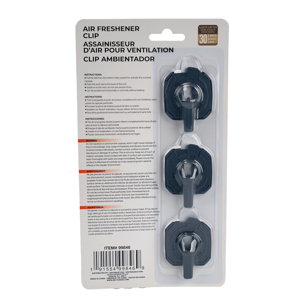 3 Pack Car Air Fresheners - Long Lasting Vent Clips For Men & Women, 3 Pack Up To 90 Days Fits All Car Refresher Odor Eliminator, New Car Scent Variety Pack