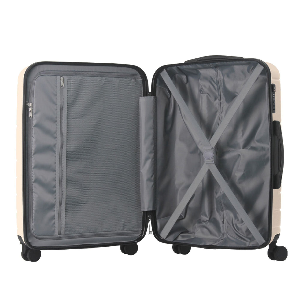 Luggage Sets ABS Hardshell 3pcs Luggage, Lightweight Durable Suitcase sets Spinner Wheels Suitcase with TSA Lock 20''24''28'' Available(Beige)