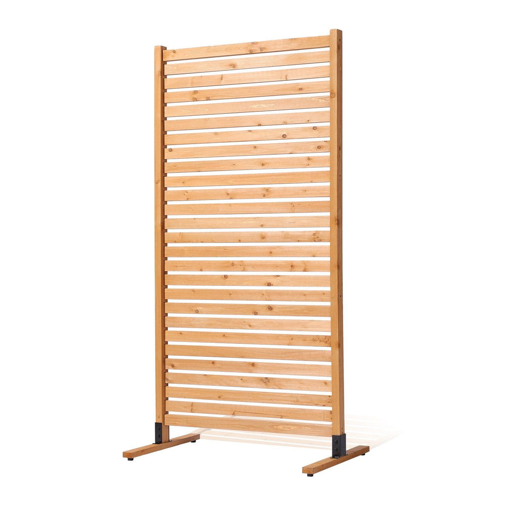 VEVOR Wooden Privacy Screen, 36" W x 76" H Outdoor Privacy Screen, Freestanding Wood Privacy Panel with Stand, Decorative Patio Privacy Screen, Outdoor Divider for Balcony Patio Lawn Garden