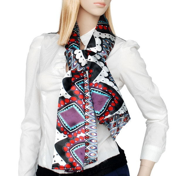 Blando Purple Tone Fantastic Multi-Patterns Chic Natural Soft Silky Scarf/Wrap/Shawl(Large)
