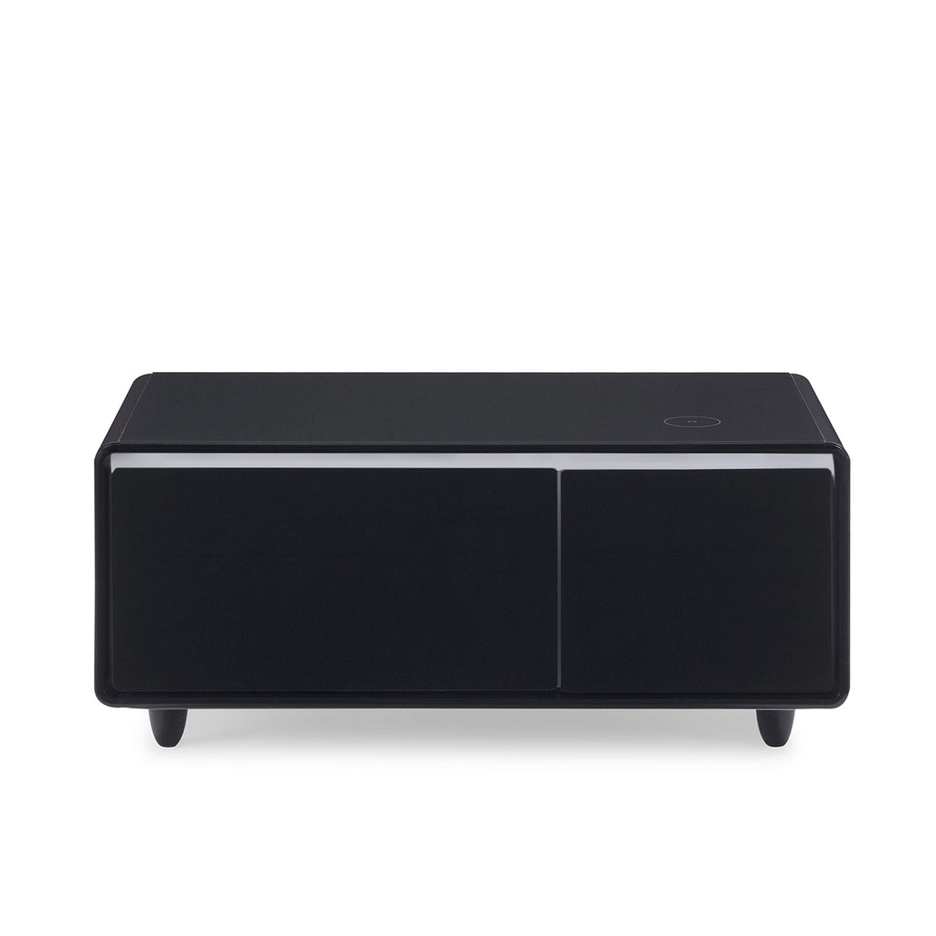 Modern Smart mini Coffee Table with Built in Fridge;  Outlet protection; Wireless charging module; Mechanical temperature control; Power socket; USB interface And power interface.