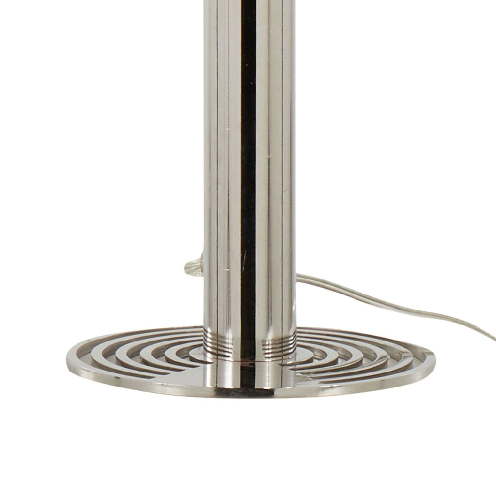 Master 29" Contemporary Metal Table Lamp in Polished Nickel and White Linen Shade from Grandview Gallery by - Set of 2