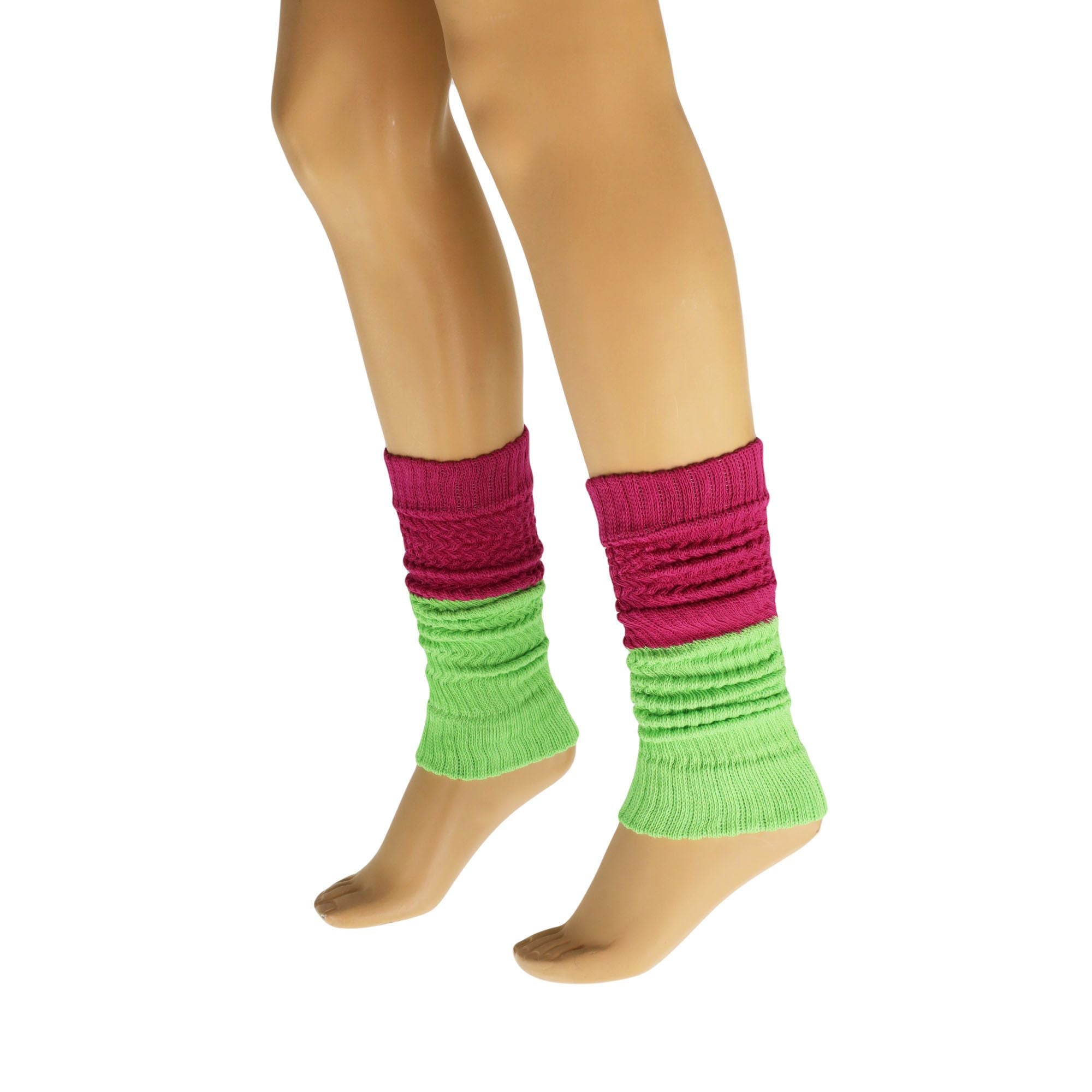 Leg Warmers for Women Colorful Cotton Knitted Leg Warmers 21 Inches 3 Pairs
