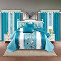 9 Piece in a Bag Thick Touch Bed Cover Curtain Set, Upgraded Luxury Bedspread Set, Bamboo microfiber All Season Bedding-Set For Home, RV Beding, Boys And Girls Gifts With Gift Bag