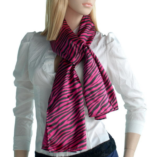 Blando Fushcia Funky Zebra Animal Pattern super soft Silk Scarf/Wrap/Shawl(Large)