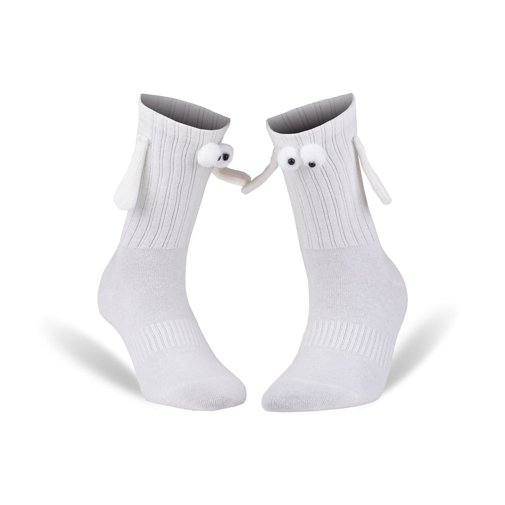 Magnetic Holding Hands Socks with Cartoon Eyes Couples Socks for Valentines Day 1 Pair