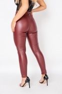 Rust Faux Leather Skinny Trousers