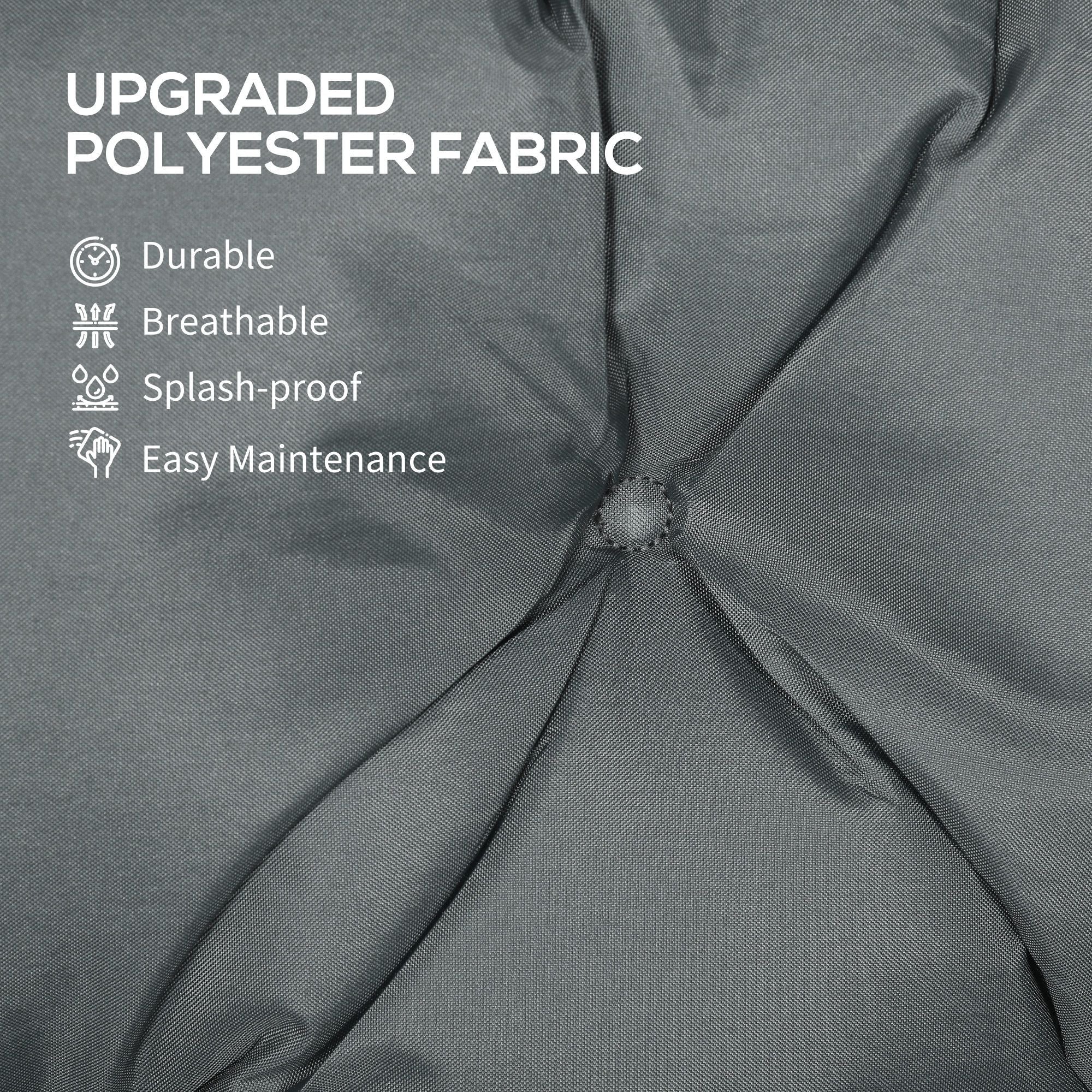 3 Seater Outdoor Seat Pads Bench Swing Chair Replacement Cushions Backrest for Patio Garden, Dark Grey