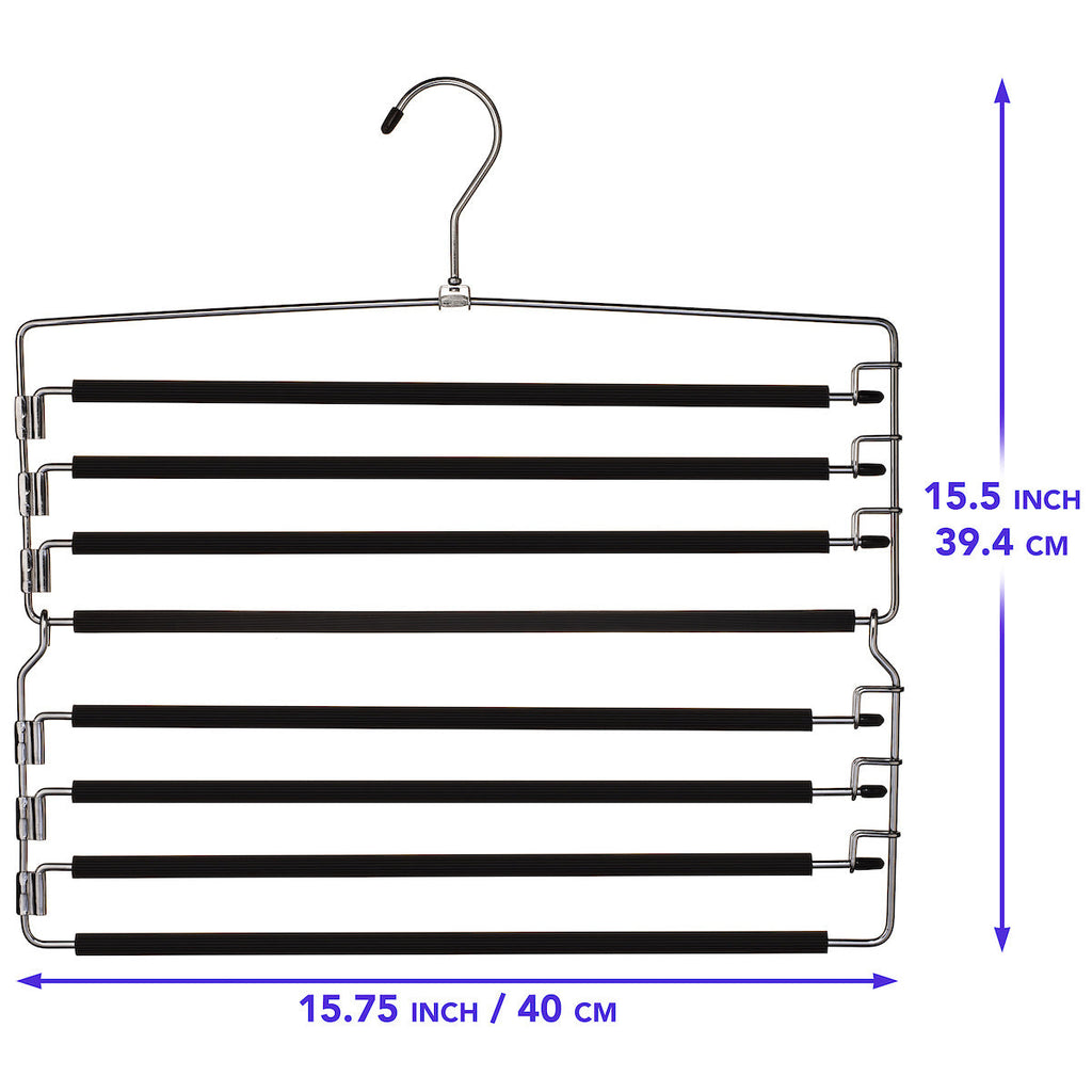 Metal Hanger Space Saving for Closet Organization | Heavy Duty Foam Padding, Non-Slip & Removable Trouser Bar for Convenient Functionality