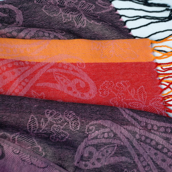 Blancho Bedding -Pa-a82-2 Multi-Colors Rose & Paisley National Style Exquisite Soft Tassel Ends Pashmina/Shawl/Scarf