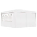 Professional Party Tent with Side Walls 13.1'x13.1' White 90 g/m²