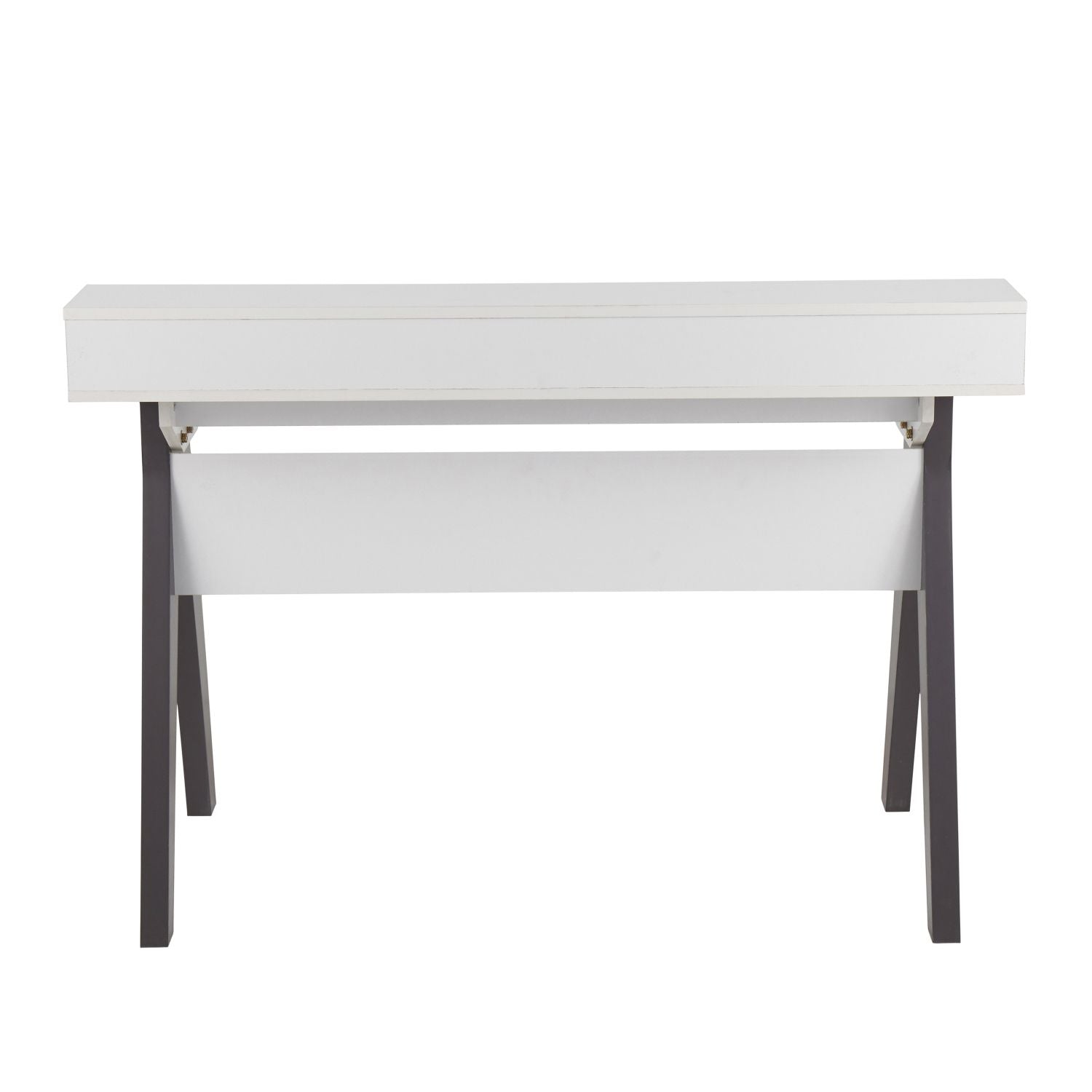 Wishbone Contemporary Desk in Grey and White Wood by