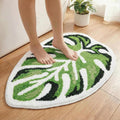 Leaf Bath Mat - Soft, Green MonsteraNon-Slip Leaves Rug, Tropical Flower Bath Mat for Bathroom, Plush & Machine Washable, Fun Bathroom Rugs, 19.6x39.3 Inches (Green Monstera, 40 x 20 in)