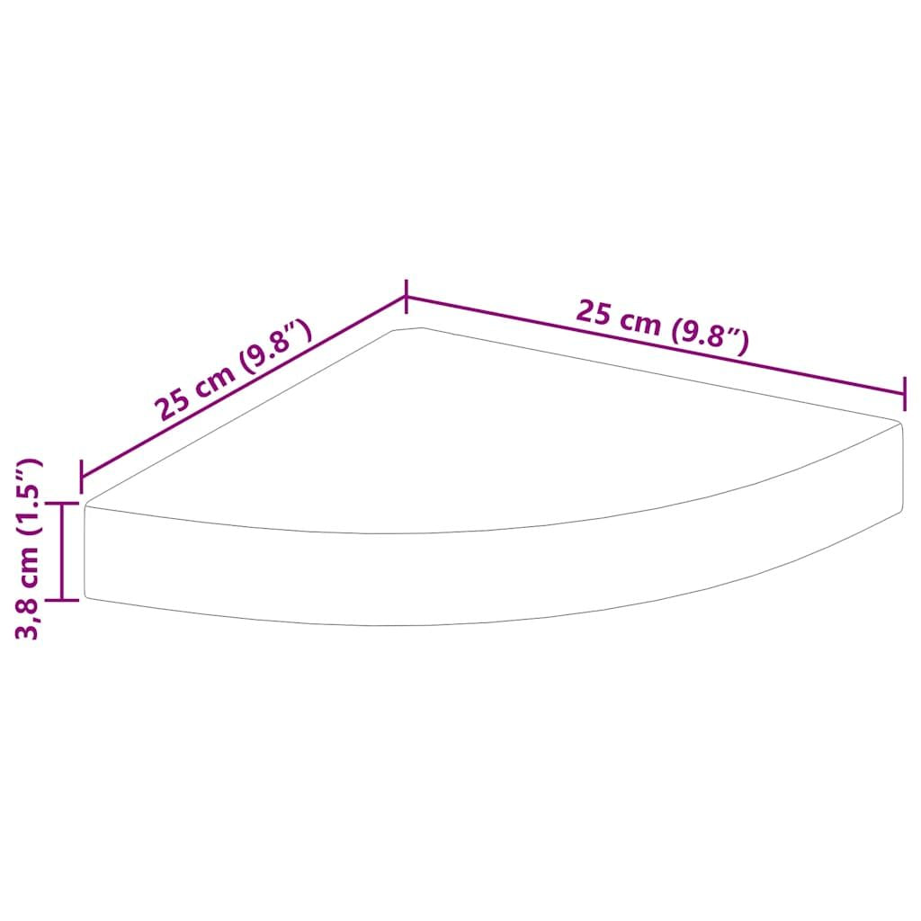 Corner Shelf Set of 2 High gloss white Honeycomb MDF, metal