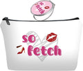 Personalized funny so fetch Travel Makeup Cosmetic Bag set with Mirror for women girls,So Fetch Themed Makeup Bag organizer kit for Travel & Daily Use,so fetch Gifts for Women Mom Girls