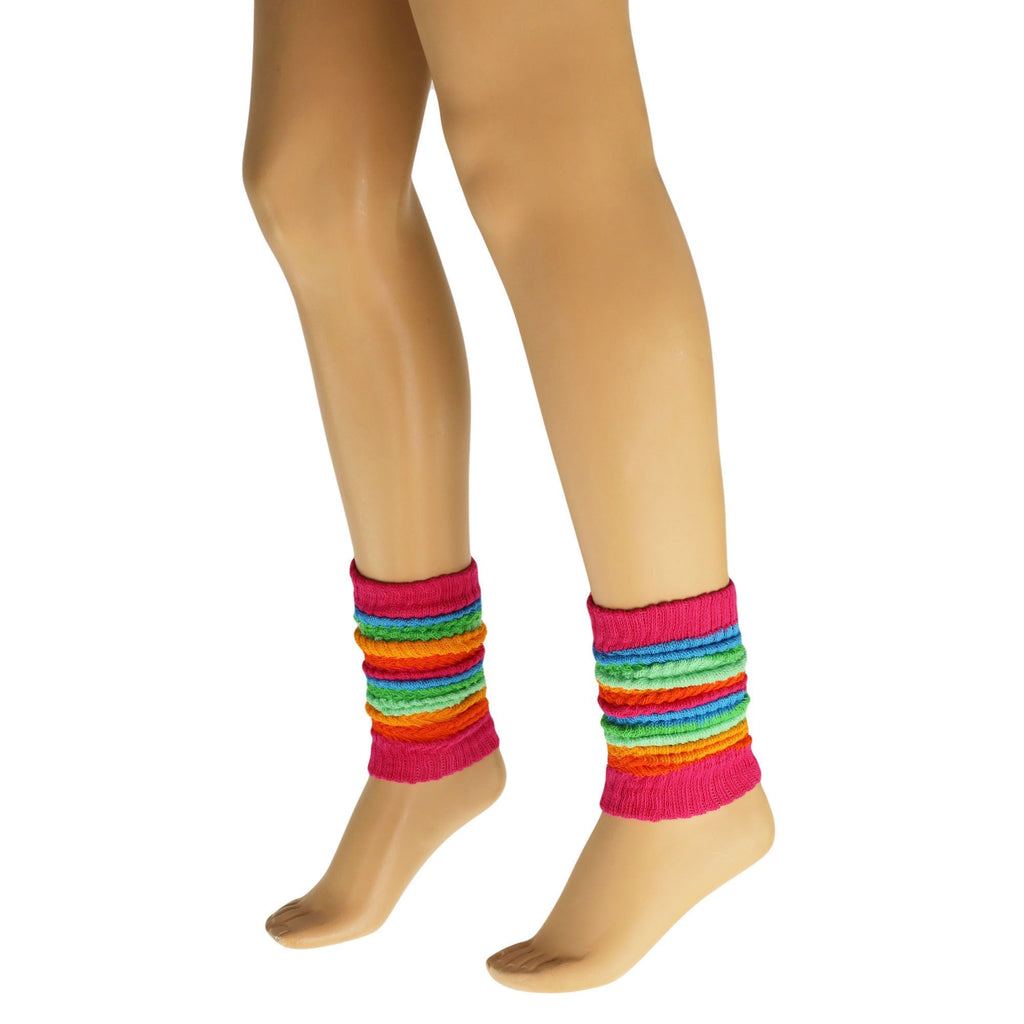 Leg Warmers for Women Colorful Cotton Knitted Leg Warmers 21 Inches 3 Pairs