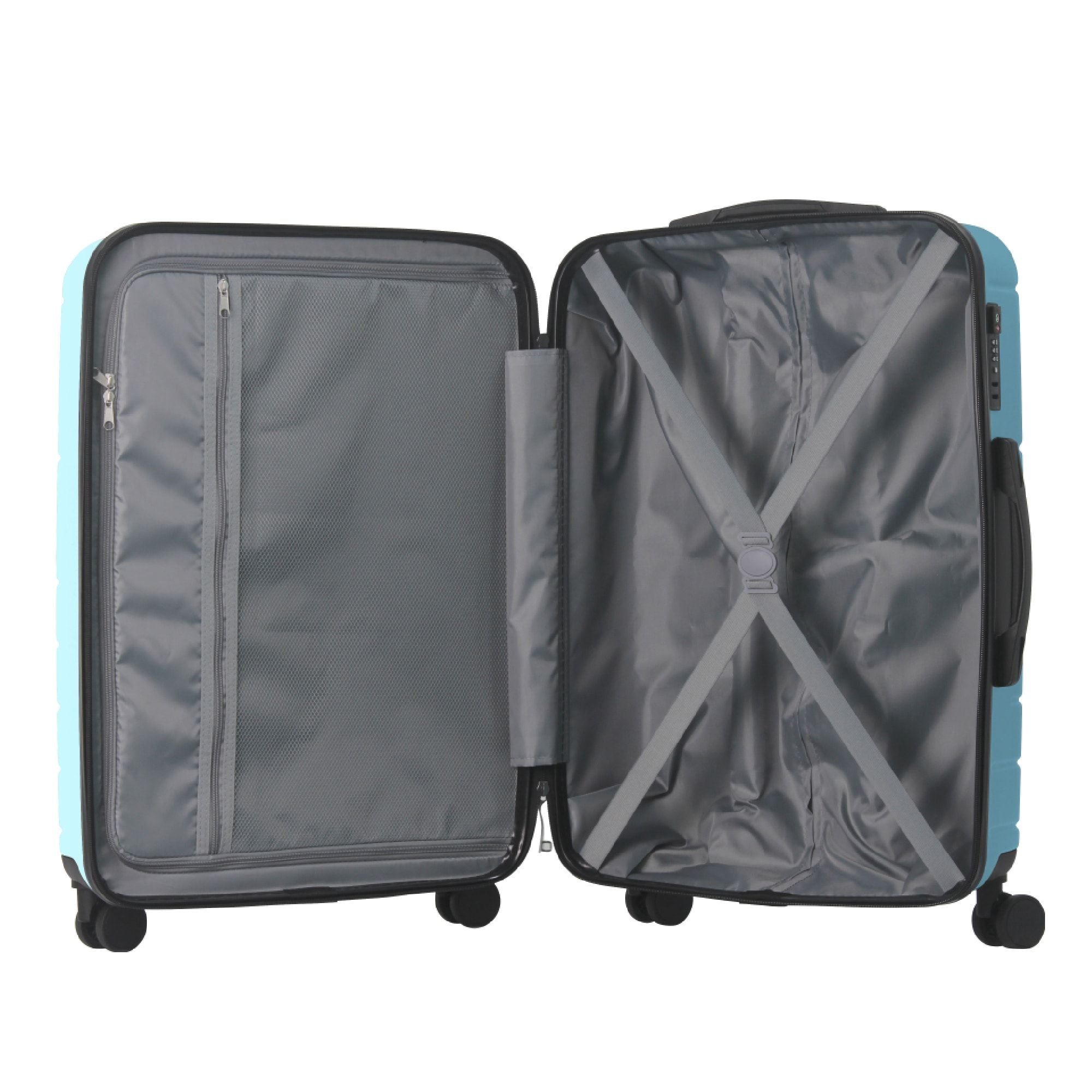 Luggage Sets ABS Hardshell 3pcs Luggage, Lightweight Durable Suitcase sets Spinner Wheels Suitcase with TSA Lock 20''24''28'' Available(Blue)