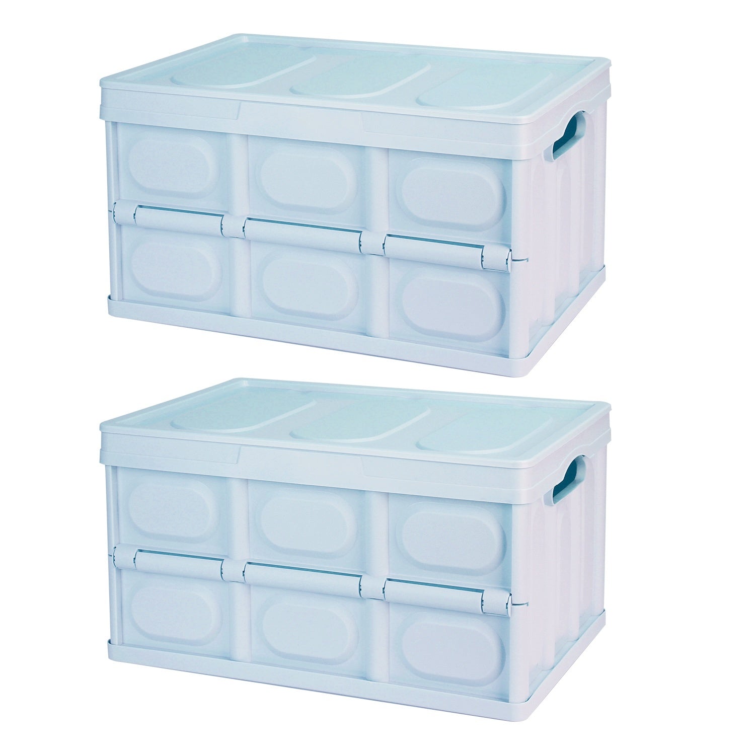 Collapsible Storage Bins With Dustproof Lid Waterproof Interior Bag Handle Stackable Storage Box Container Utility Organizer Crate For Camping Fishing Living Room