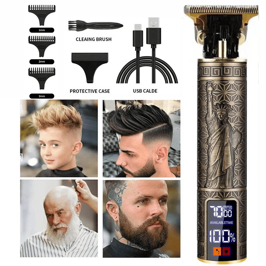 Professional Mens Hair Clippers Trimmer Machine Cordless Beard Electric Shaver