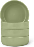 Basics Glazed Stoneware Bowls, 4-Piece Set, Microwave and Dishwasher-Safe, 20 oz. Capacity, 5.5 in., Olive