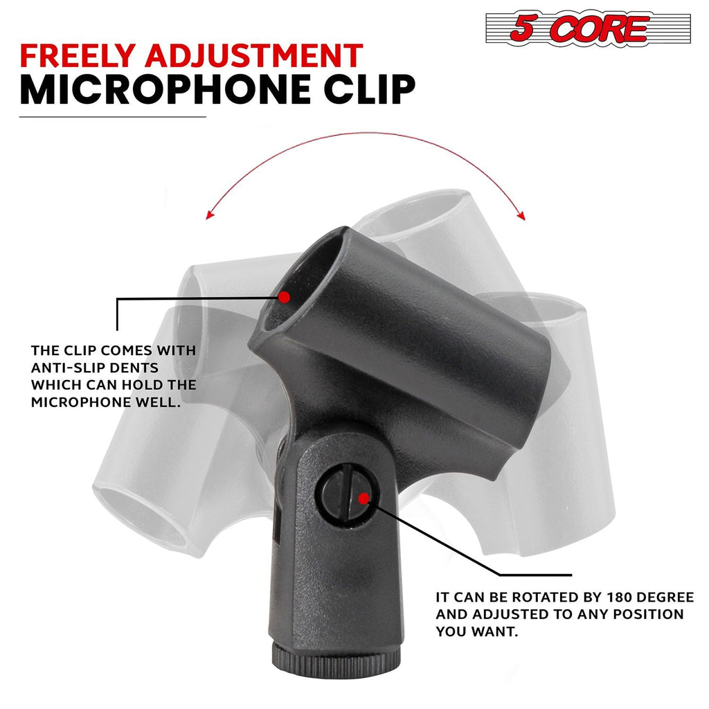 5 CORE Professional Instrument Microphone Pencil Mic Condenser Cardioid Unidirectional Stick Microfono with Windscreen Mic Clip & Case - INSTRU MIC 100 GREY