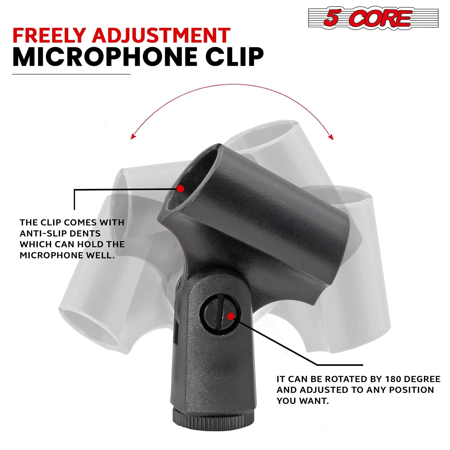 5 CORE Professional Instrument Microphone Pencil Mic Condenser Cardioid Unidirectional Stick Microfono with Windscreen Mic Clip & Case - INSTRU MIC 100 GREY