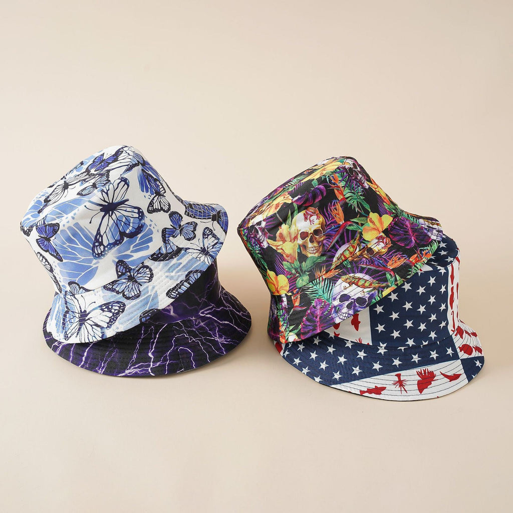 Fisherman hat European and American hat tide double-sided wear fashion creative basin hat cover face breathable hat sun hat