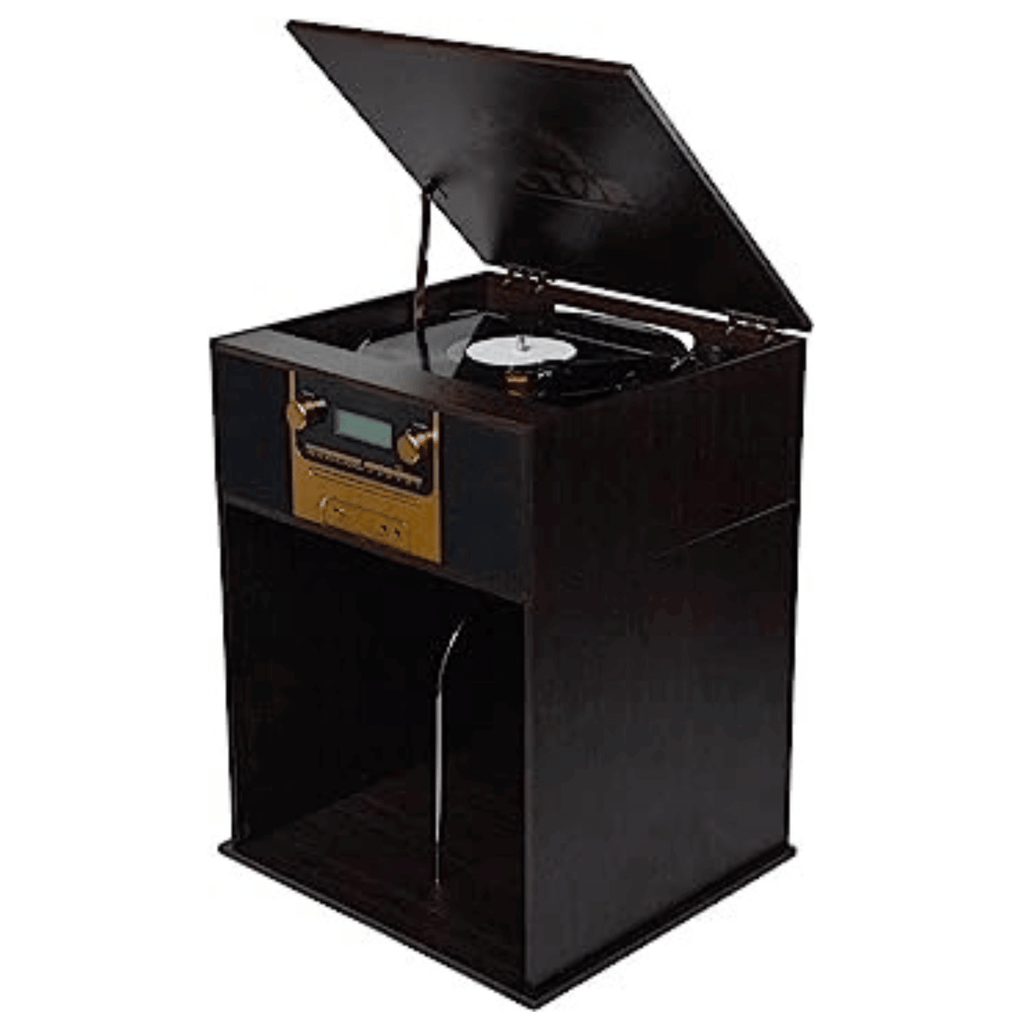 Victor Boyleston 7-in-1 3-Speed Turntable Music Center with Album Storage