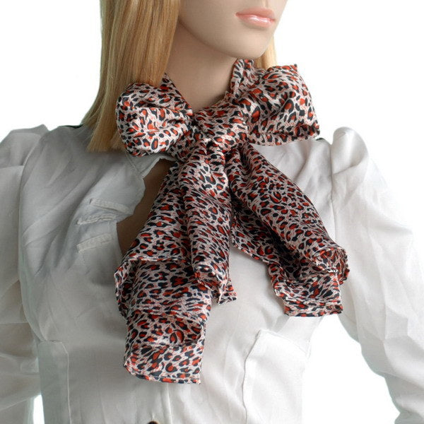 Blando Tangerine Graceful Fashion Natural Leopard Pattern Silk Scarf/Wrap/Shawl(Small)
