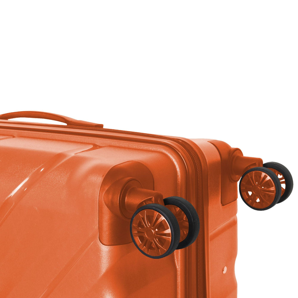 3-Piece Luggage Sets (20", 24", 28"), Suitcase with Wheels, Hardside Suitcase With Four Spinner Wheels and Scratch-Resistant Surface, Orange
