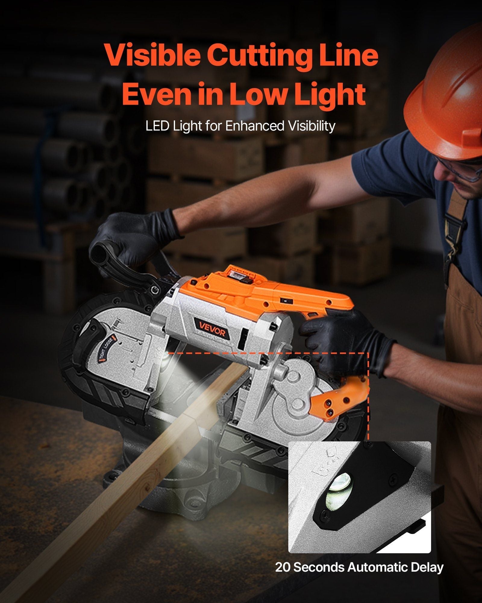 20V Portable Cordless Band Saw 5 Inches Deep Cut Variable Speed (Bare Tool)