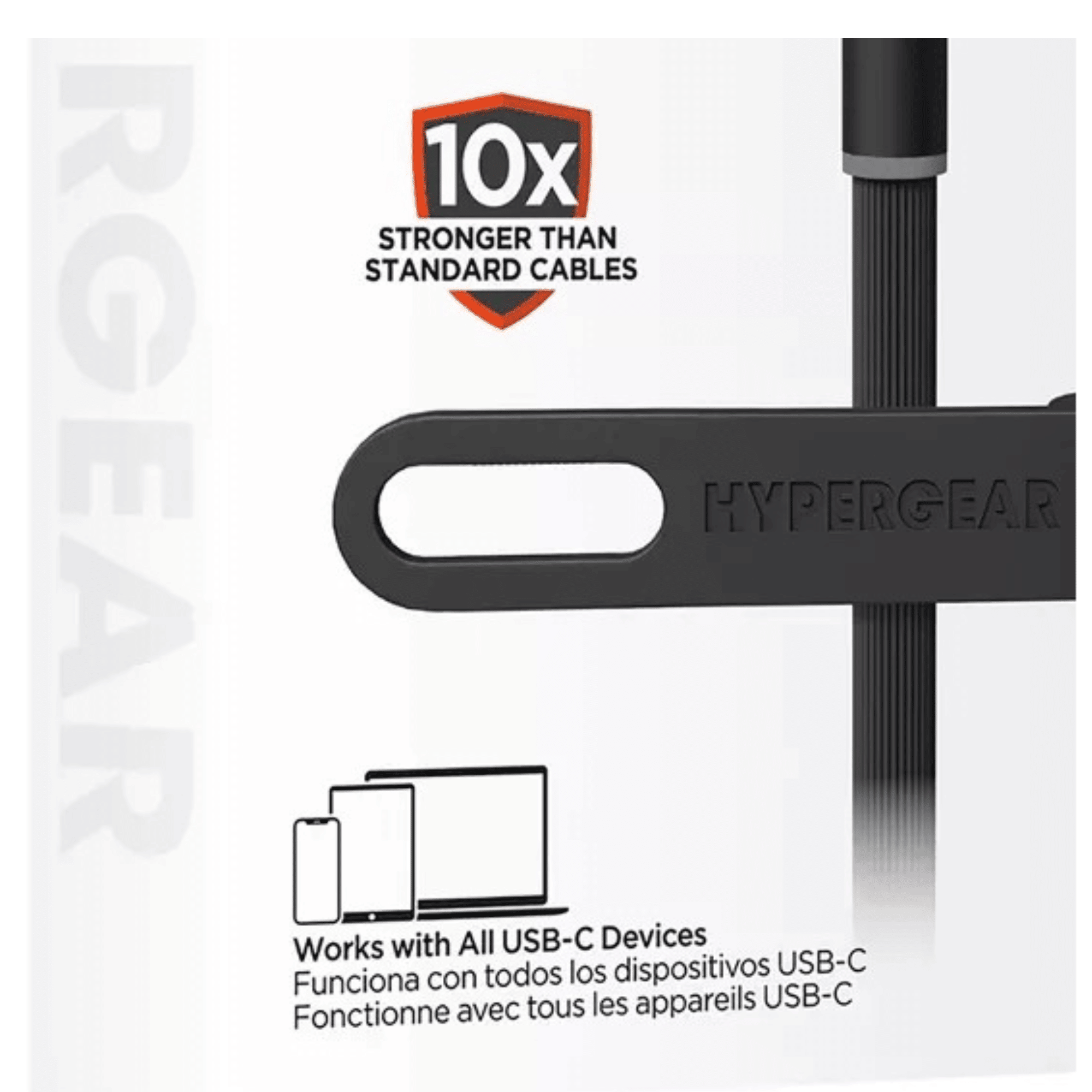 HyperGear Flexi PRO USB-C to USB-C Cable 10ft Black