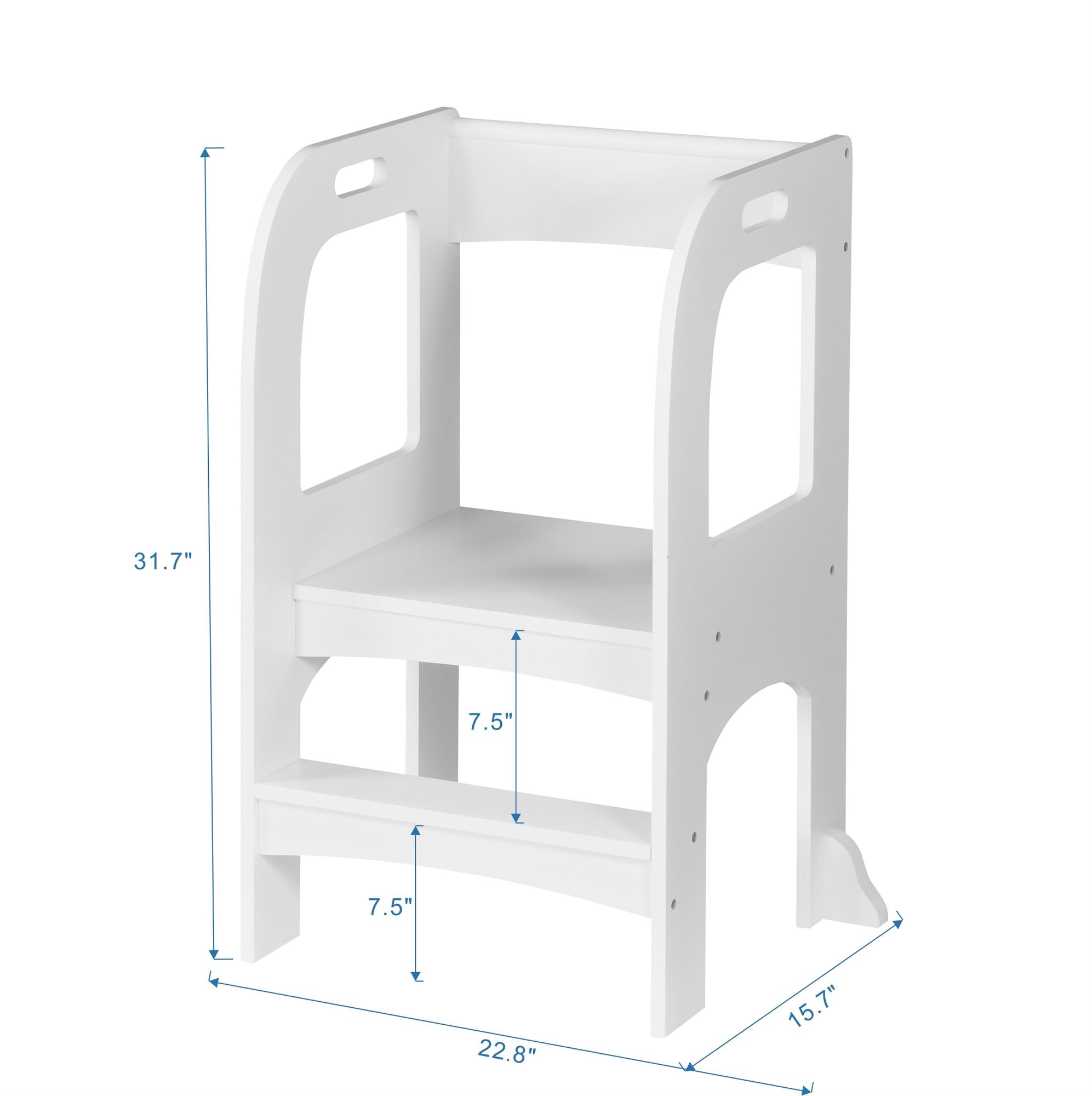 Child Standing Tower;  Step Stools for Kids;  Toddler Step Stool for Kitchen Counter;  White