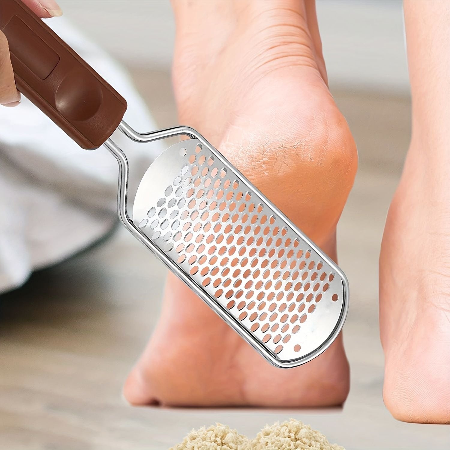 Professional Metal Foot Scrubber for Pedicure and Dead Skin Removal - Callus Remover and Shaver for Feet - Professional Rasp for Foot Care
