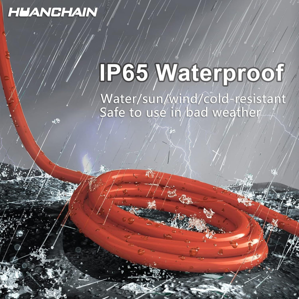 Indoor Outdoor Extension Cord 25 ft Waterproof, 16/3 Gauge Flexible Cold-Resistant Appliance Extension Cord Outside, 13A 1625W 16AWG SJTW, 3 Prong Electric Cable Orange, ETL