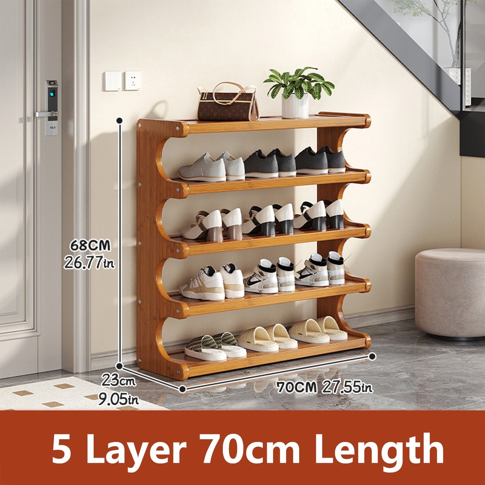 5/6-layer practical storage rack, shoe rack, space-saving design, multi-layer independent storage rack, wood grain finish, easy to assemble, self-supporting cubic shoe storage rack, storage rack, sui