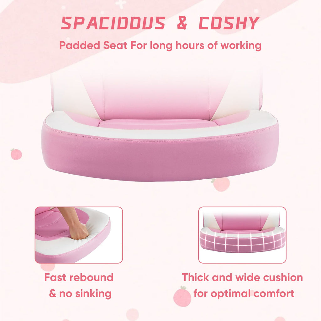 Ergonomic Office Computer Home Gaming Desk Chair Adjustable PU Leather Racing Chair Flip-up Armrest For Christmas Furniture