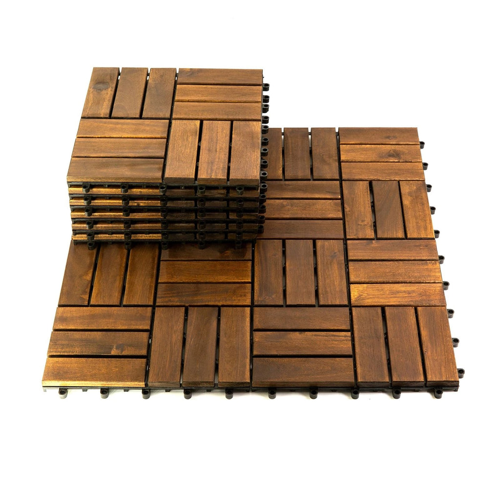 Acacia Wood Assembled Flooring , 10pack, 12 in. x 12 in.