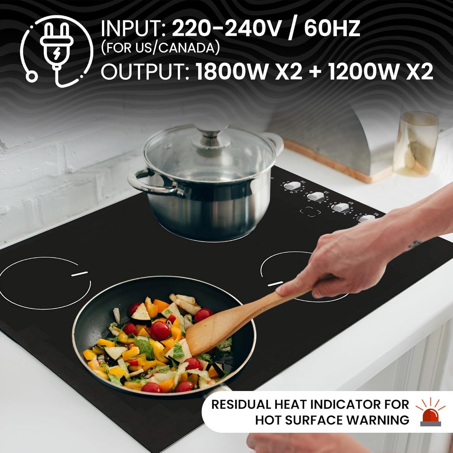 Ramblewood 4 Burner 30" Electric Cooktop, EC4-60, UL rated German EGO burner