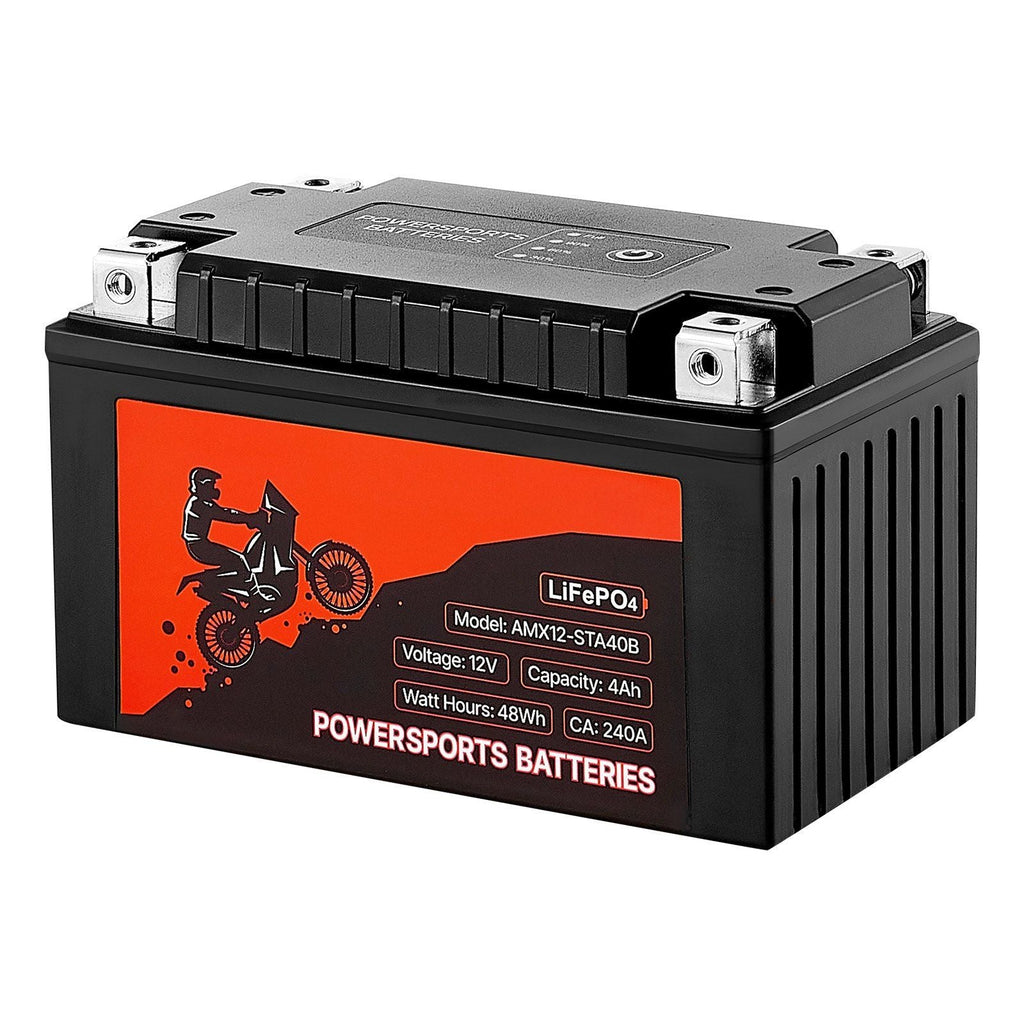 VEVOR Motorcycle Battery, 12 Volt 4Ah, LiFePO4 Lithium Pre-Charged Powersports Battery, Maintenance Free & High Performance, Compatible with ATV, Motorcycle, Jet Skis, Scooter, UTV, and More