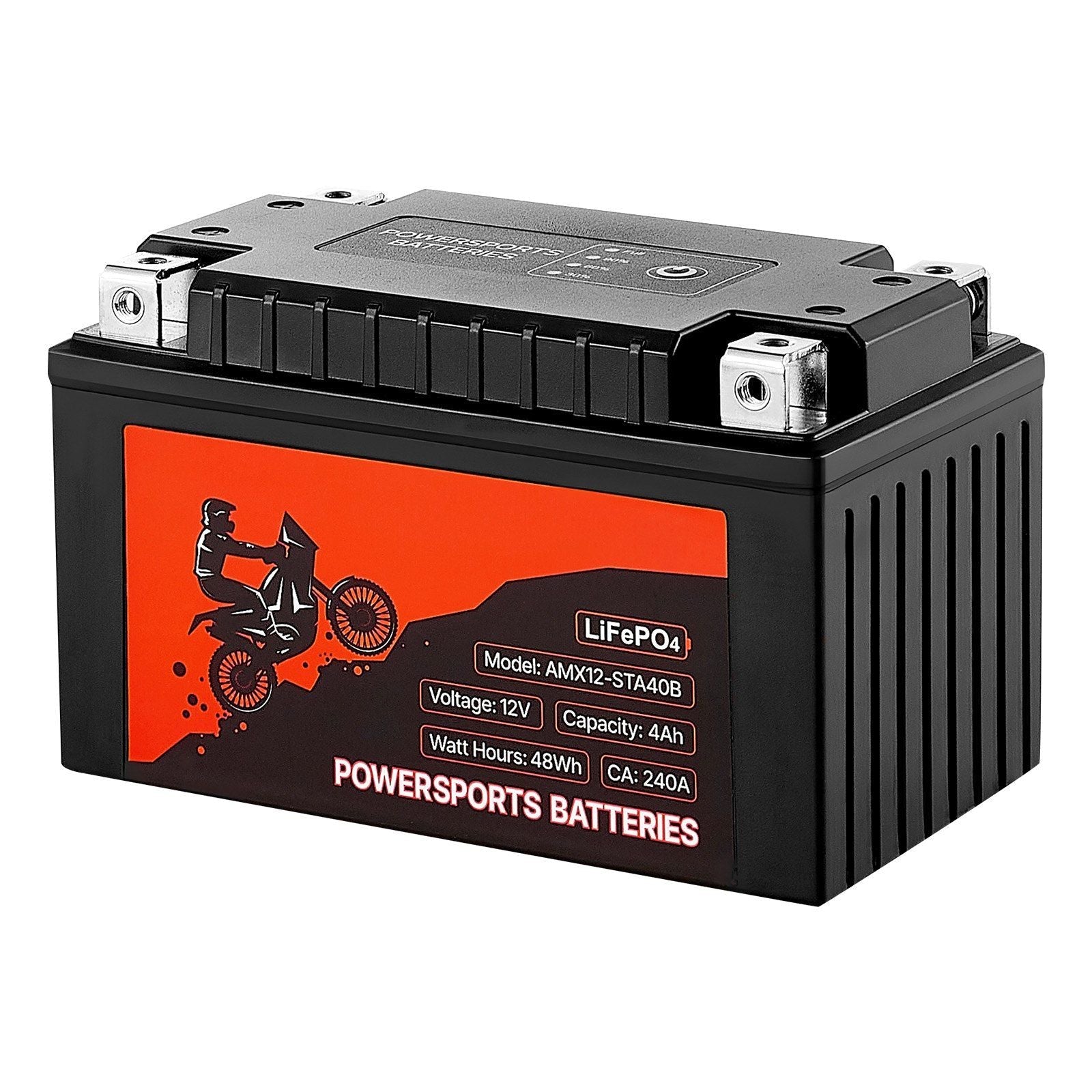 VEVOR Motorcycle Battery, 12 Volt 4Ah, LiFePO4 Lithium Pre-Charged Powersports Battery, Maintenance Free & High Performance, Compatible with ATV, Motorcycle, Jet Skis, Scooter, UTV, and More