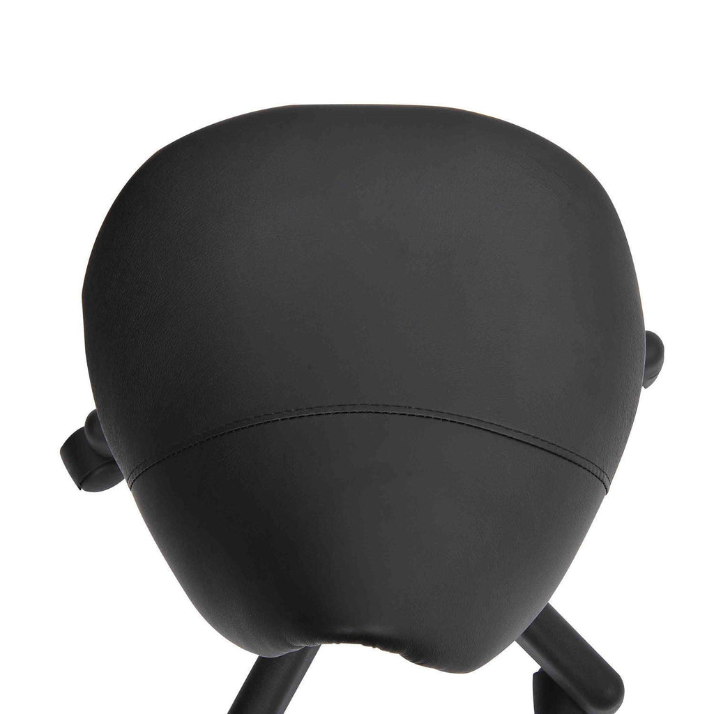 Rolling Saddle Stool, Swivel Salon Chair, Ergonomic Faux Leather Stool, Adjustable Height with Wheels for Spa, Salon, Massage, Office, Black