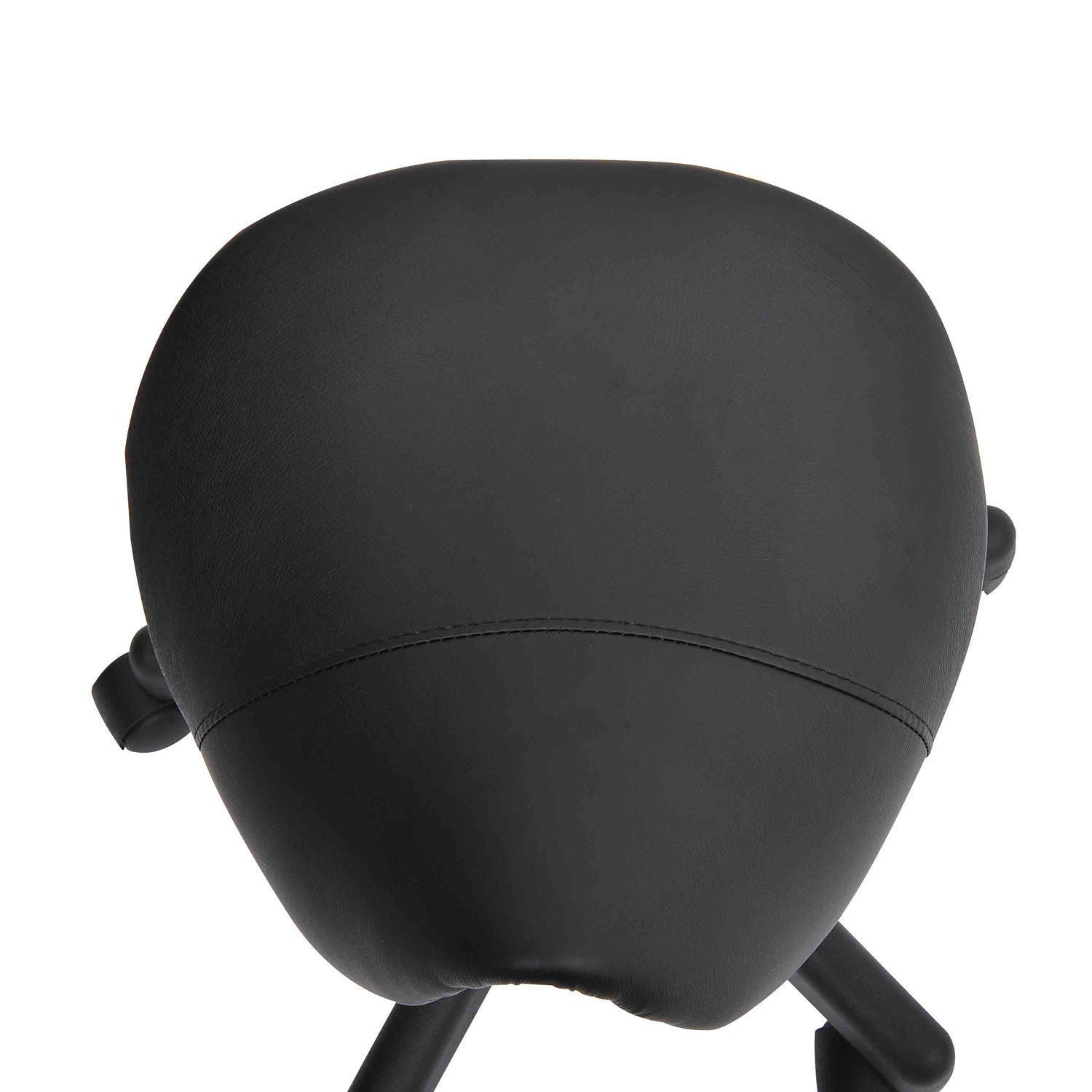 Rolling Saddle Stool, Swivel Salon Chair, Ergonomic Faux Leather Stool, Adjustable Height with Wheels for Spa, Salon, Massage, Office, Black