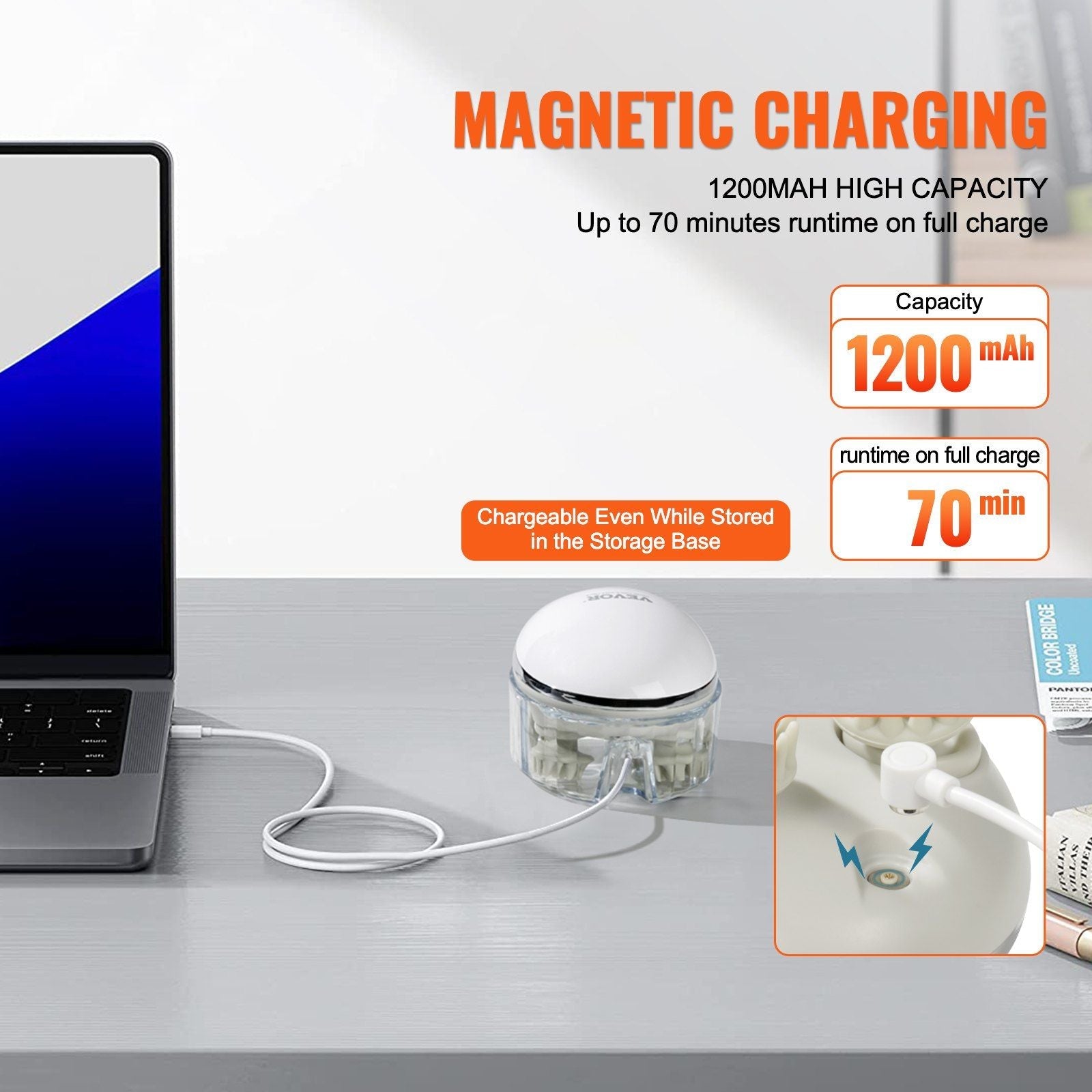 Rechargeable VEVOR Electric Scalp Massager with Heat - Waterproof Head Massager for Hair Growth & Stress Relief