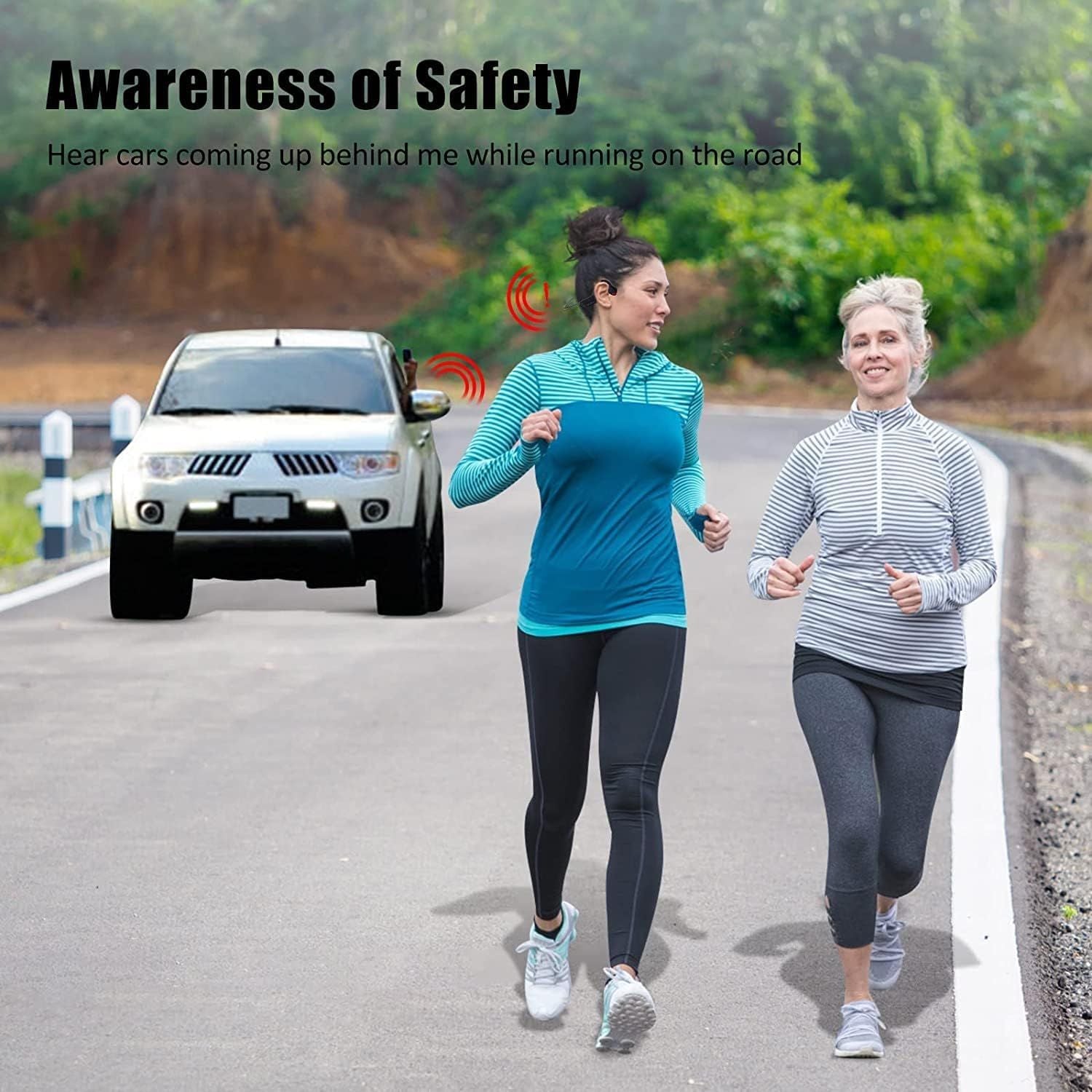 Sport Wireless Bone Conduction Earphones – Open-Ear Safety Design, IPX6 Sweat-proof, 8 Hrs Call