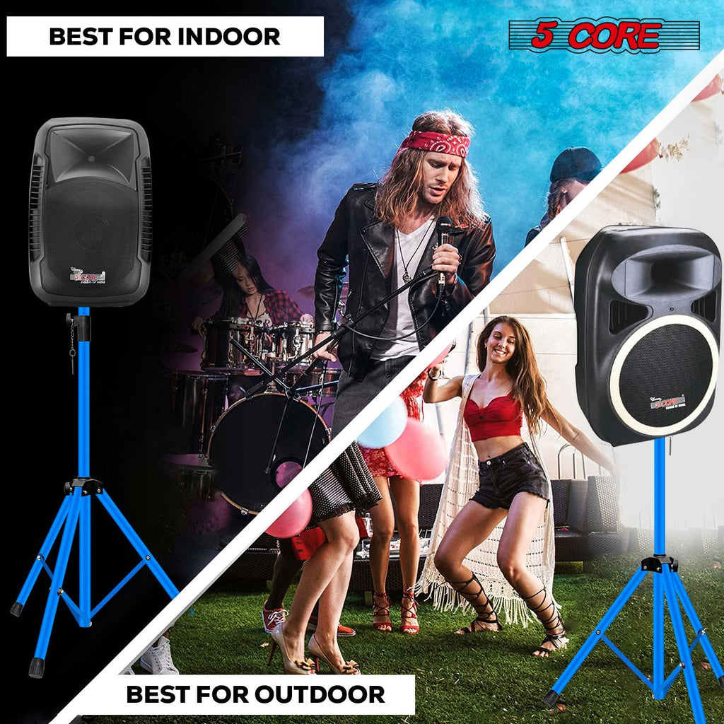 5 Core Speaker Stand Tripod Floor Tall Adjustable Up to 72 Inch DJ Studio Monitor Stands Pole Mount - SS ECO 1PK WOB